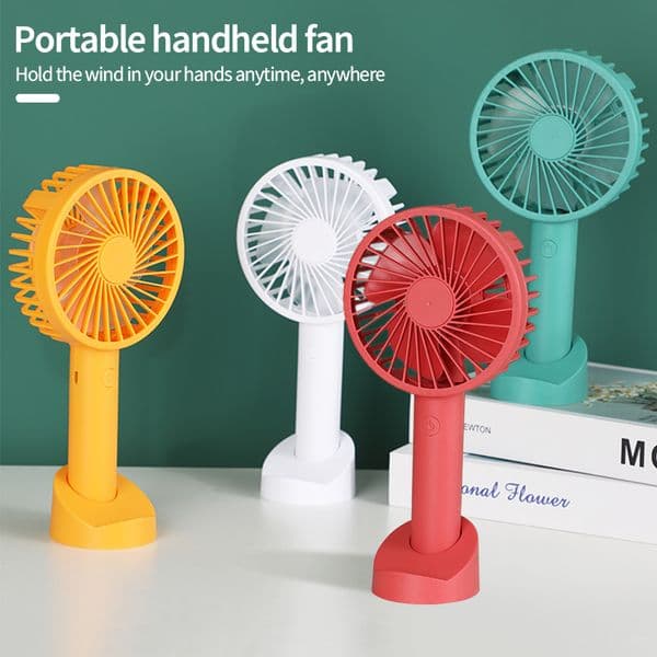 Mini Portable for Handheld USB Rechargeable Appliances Desktop Air Cooler Outdoor Travel Hand Solid Color Fan