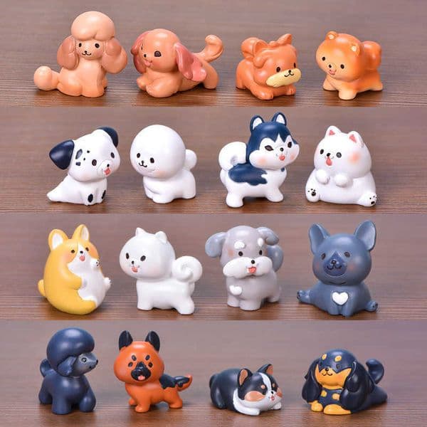 Arts and Crafts Figurine Miniature Animal Pet Dog Corgi Bichon Resin Ornaments For Home Decorations Micro Landscap Desk Accessories Room Decor Y23