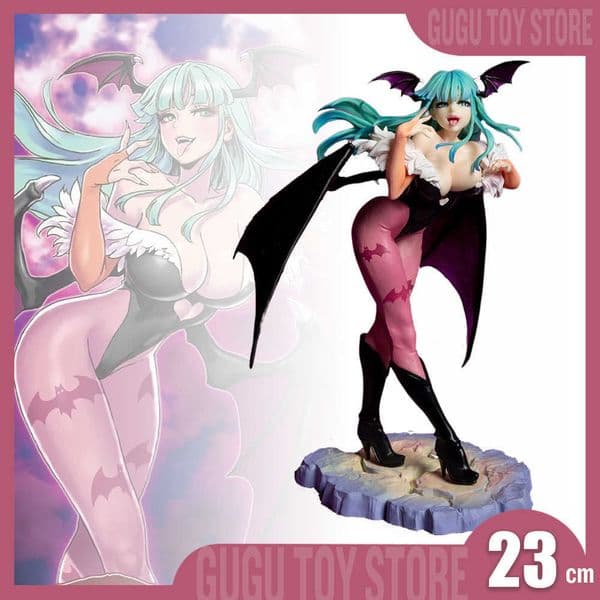 Anime Manga 23cm Vampireed Hunter Anime Figure Morrigan Aensland Action Figure Toys Bishoujo Collection Statue Figurine Halloween Model Doll Z0427
