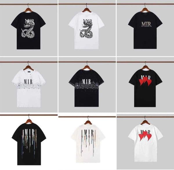 Mens T shirts Printed Amiiri Designer Fashion Womens T-shirt Cotton Casual Tees Short Sleeve Luxury graphic tee Streetwear TShirts V3