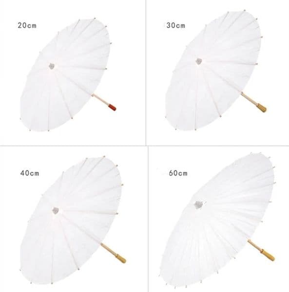 Classic Bridal Wedding Parasols White Paper Umbrella Chinese Mini Craft Umbrella 4 Diameter 20 30 40 60cm for Wholesale ZZ