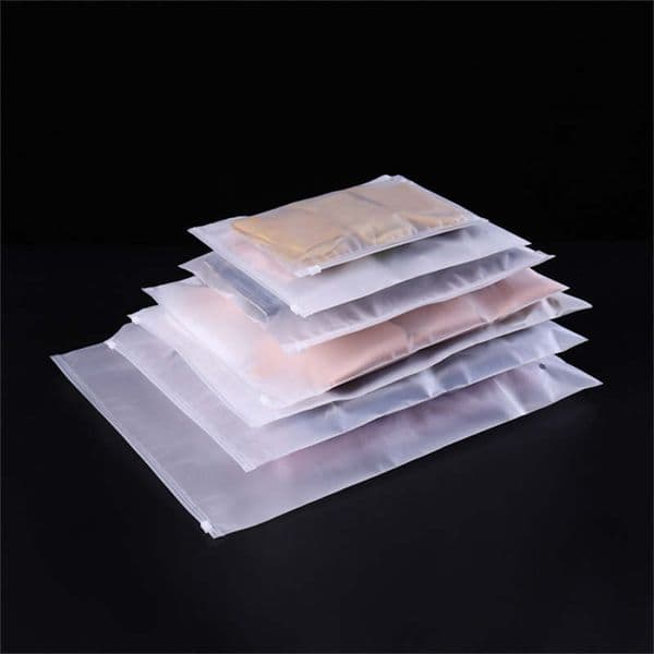 wholesale Frosted Translucent CPE Apparel Packaging Bags EVA Reusable Clothing Storage Plastic Open Top Zipper Pouches 1 For Home Clothes Underware Sock Household