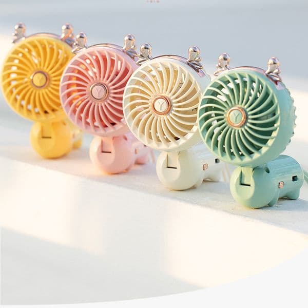 Mini Portable Enduring Silent Foldable Desktop Fan Cat And Deer Ears Cute USB Handheld Fans For Household Bedroom Office