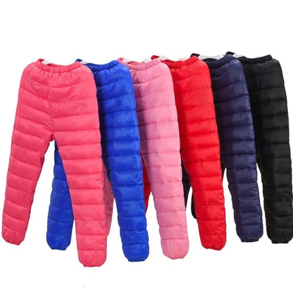 Trousers Winter Kids Boy Girl Down Cotton Thick Warm Pants Baby Children s Thicken Sweatpants 2 10 Years Pant 231130