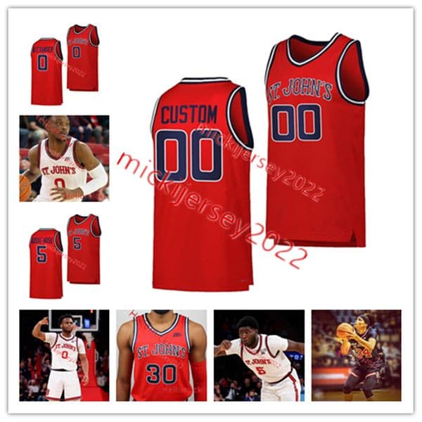 Custom Stitched St. John's Red Storm Baseball Jersey Mens Youth 2 Shamorie Ponds 20 Chris Mullin 30 LJ Figueroa 11 David Caraher 23 Justin Cole St. John's Jerseys