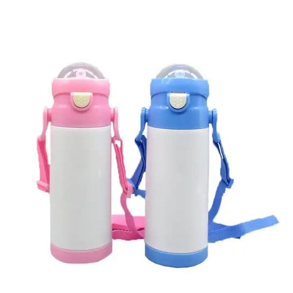 Sublimation Blank Tumbler 12oz 17oz Water Bottle For Kids Sippy Cups Double Wall Stainless Steel Vacuum Insulated Thermos Flask Cups Travel Straight Mugs