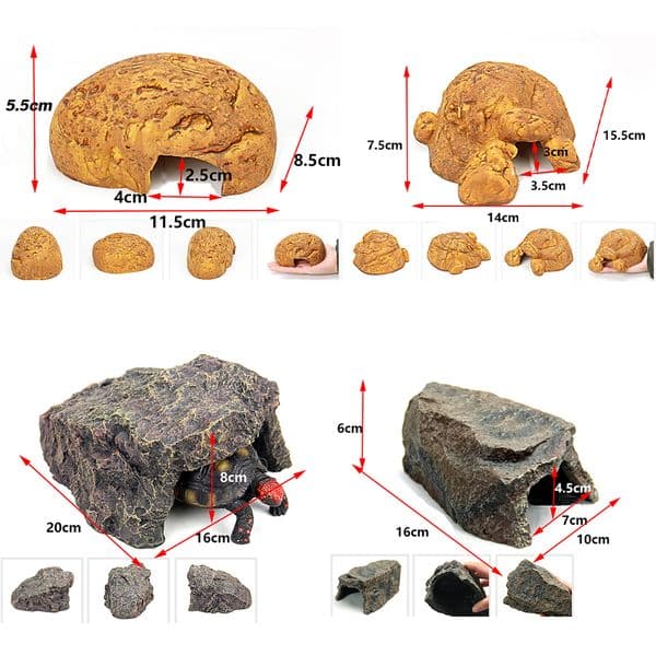 Reptile Supplies Lizard Tortoise Turtle Hideout Cave Hide Hiding House Room Resin Terrarium Decor 230208