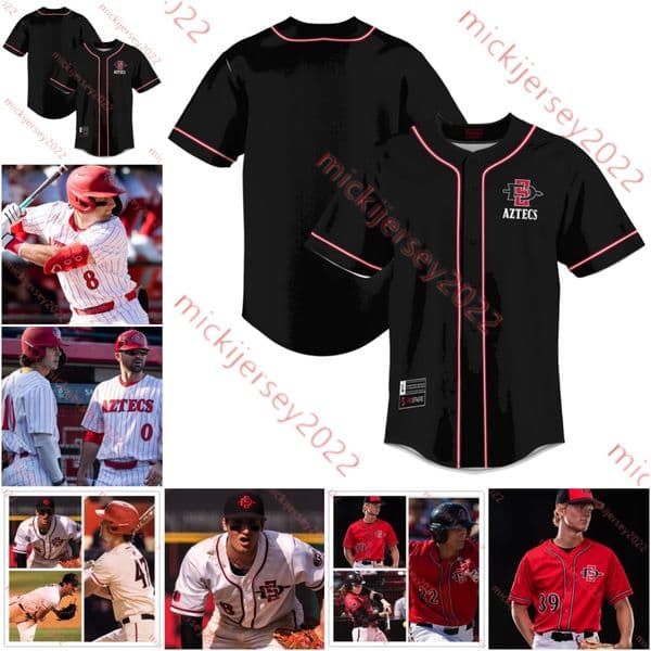 Tony Gwynn San Diego State Aztecs Baseball Jersey TJ Fondtain Troy Melton Jacob Flores Chris Canada Kelena Sauer Ricky Tibbett Custom SDSU Jerseys