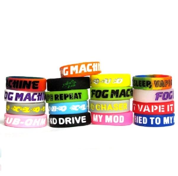 Non-Slip with Gravure Words Carved filg for Mod Silicone Band Non-Skid Silicon Ring 18mm