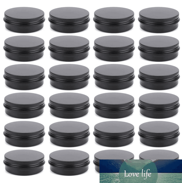 Wholesale Empty Black Aluminum Tins Cans Screw Top Round Candle Spice Tins Cans with Screw Lid Containers 50Pcs 5g 10g 15g 20g 30g 50g