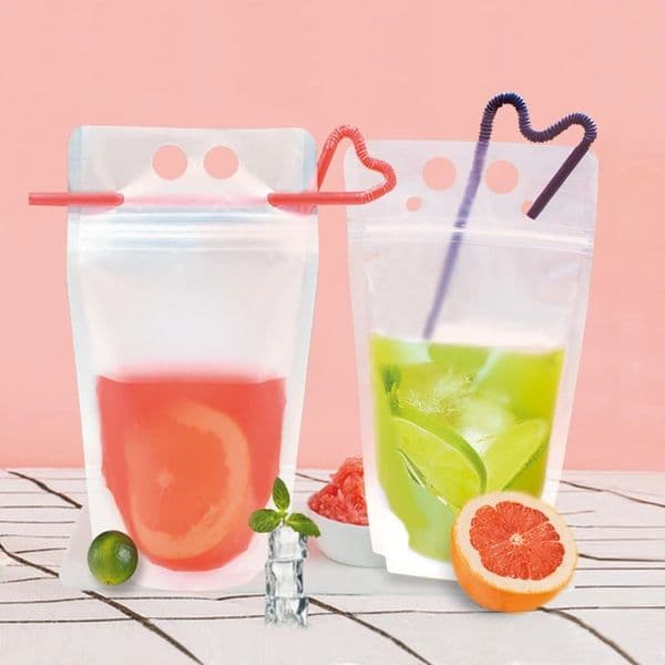 2026 Drinking Juice Plastic Beverage Pouch Frosted cologne With Handle Soup Liquid perfume Bag Kitchen Freezing DHL Free Shipping