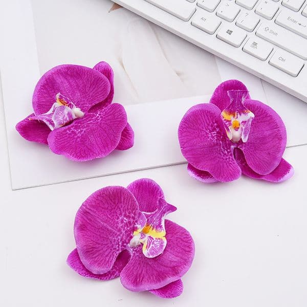 Simulation Head Wedding Cake Decor Butterfly Orchid Headdress Hair Clip DIY Flower Cabeza Flor De Orquidea Mariposa B2