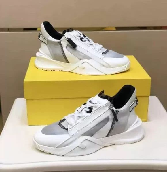 Famous Brand Men FLOW Perfect Sneakers Shoes Comfort Casual Men's Sports Zipper Rubber Mesh Lightweight Skateboard Runner Sole Tech Fabrics Trainer Box