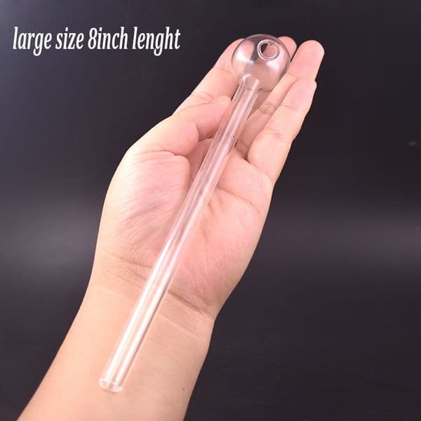 Hot Selling Glass Oil Burner Pipe 8inch High Quality Thick Pyrex Big Size Hookah Glass Pipes Smoking Accessories Piece Big Oil Nail Bowl