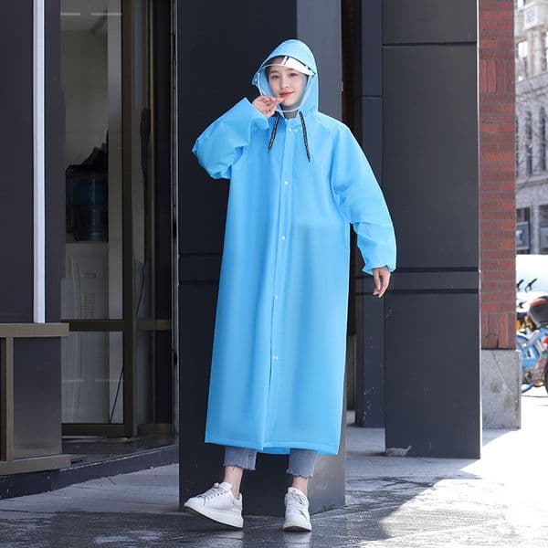 Thickened Adult Raincoat Recyclable Outdoor and Travel Must-have Lightweight Poncho with Brim