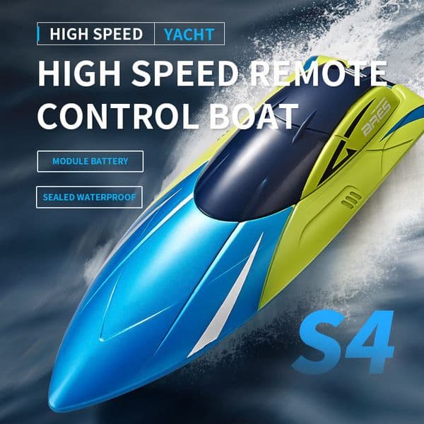 ElectricRC Boats S4 Speedboat 24G HighSpeed 15kmh Radio Remote Control Competitive Rowing Boat Charging Electric Water Toy for Boys Gift 230605
