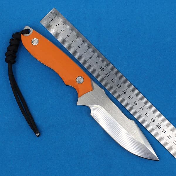 M2371 Outdoor Straight Hunting Knife 5Cr13Mov Satin Drop Point Blade G10 Full Tang Handle Fixed Blade Knives with folding knife Kydex and Survival Whistle