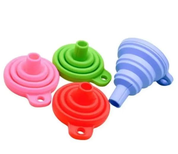 Silicone Foldable tools Funnel Mini Silicones Collapsible Style Folding Portable Funnels Be Hung Kitchen Tool JN10