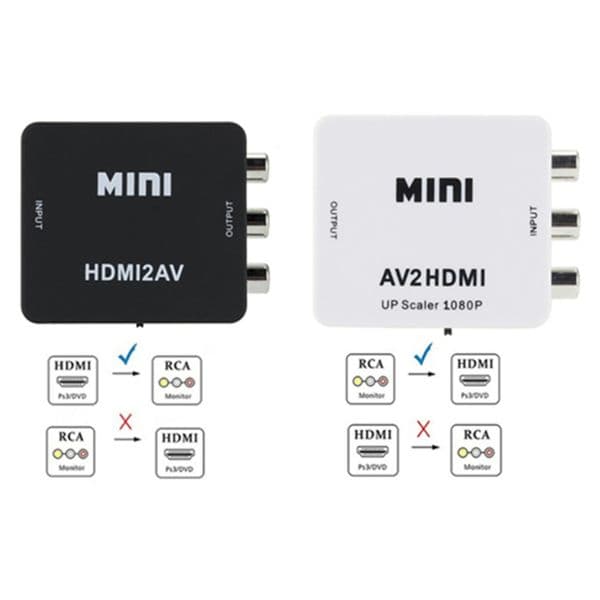 1080P HDMI-compatible To AV Scaler Adapter Video Composite Converter HDMI-compatible to RCA CVSB L/R Video Scaler Converter Box