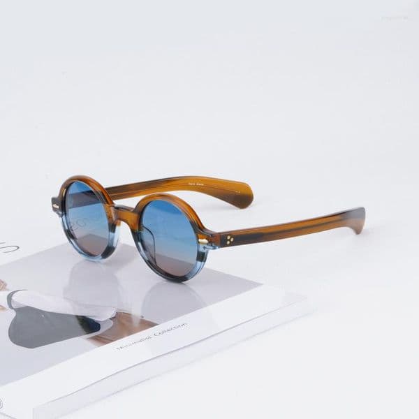Sunglasses Japanese Style Acetate Original Round Frame High Quality Men's Classic Handmade UV Protection Glasses Women9598