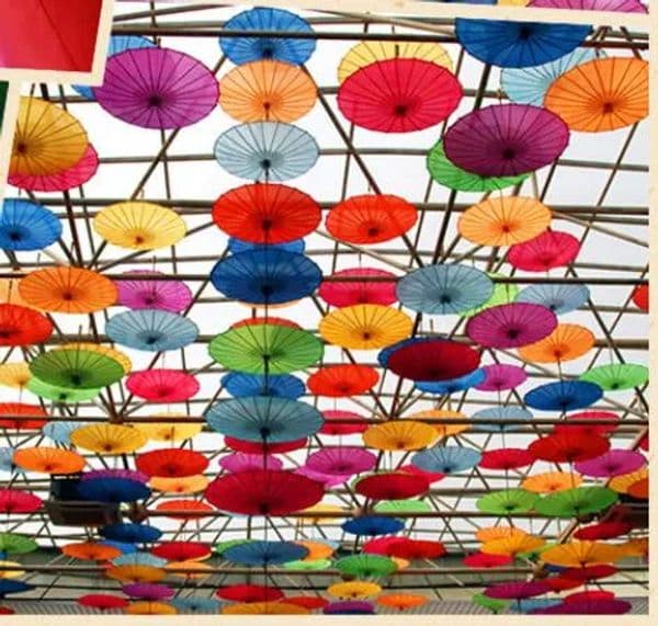 Bridal wedding silk Umbrella Handmade mix Color Chinese Straight Bamboo parasols