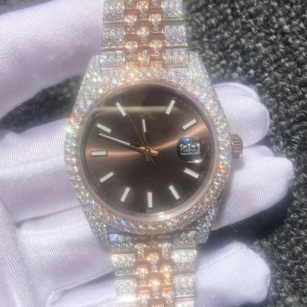 2023 Moissanite Diamonds Watches Pass diamonds Test Rose Gold mixed Silver Automatic ETA movement 40MM Waterproof 904 Stainless Sapphire Glass with box