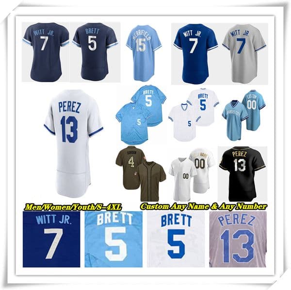 Custom Baseball Jerseys Maikel Garcia Freddy Fermin Nicky Lopez Kyle Isbel Matt Duffy Lyles Brady Singer Brad Keller Scott Barlow Taylor Clarke ROYALS FRANMIL REYES