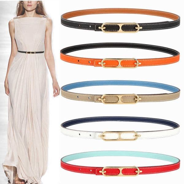 Fashion Belt Women Classic Vintage Ladies With Skirt Dress Summer Embellished Skinny Belt Luxury Designer Belts Leather Thin Waistband Width 1.3cm High-quality