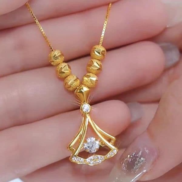 Strands Strings Genuine 18K Gold Diamond Ginkgo Leaf Pendant Necklaces for Women Simple Zircon Neck Chain Fine Jewelry Gifts 230625