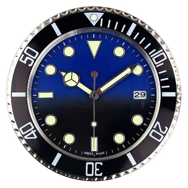 Wall Clocks Super Silent Clock Metal Modern Design Large Watch Home Stainless Steel Luminous The Date Will Work H250116OKHC W250924 Y260530+1