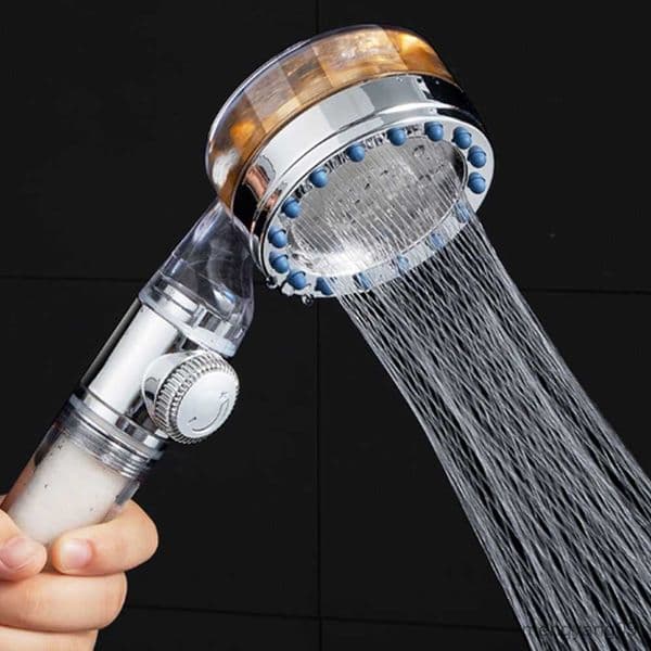 Bathroom Shower Heads 2023 Bathroom Handheld Shower Head with Stop Button Pressurized Turbo Nozzle Water Saving High Pressure Shower Head L260524