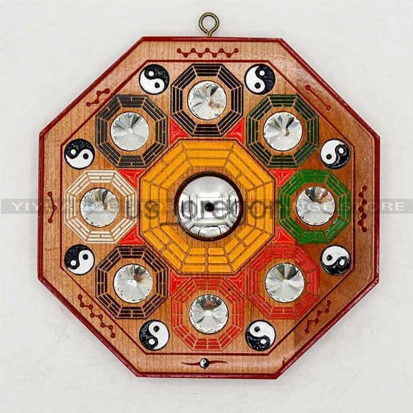 Decorative Objects Figurines Chinese Fengshui Peach Bagua Mirror Wall Hanging The 8 Hexagrams Mirror Auspicious Peach Crafts Home Decoration Accessories