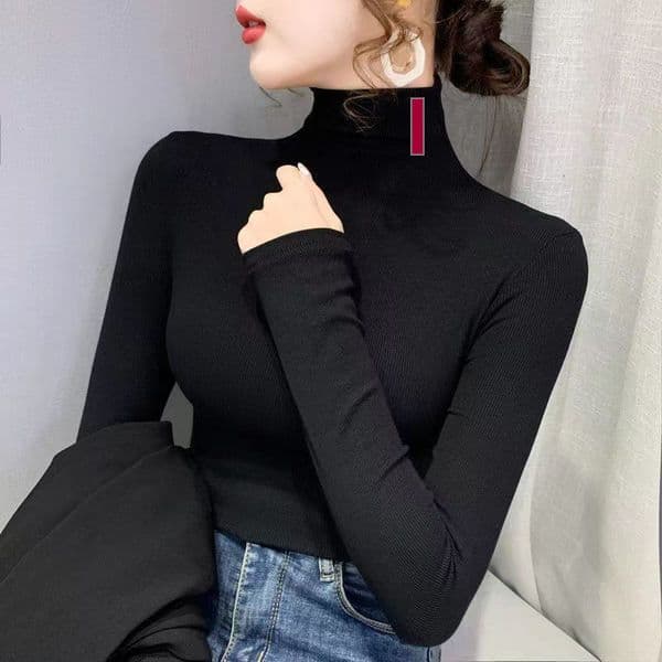 Womens Sweaters Wool Blouse Shirts 2026 Woman Designer Shirt High Neck Budge Sweater Short Style Lady Slim Jumpers Sweatshirt S-3XL