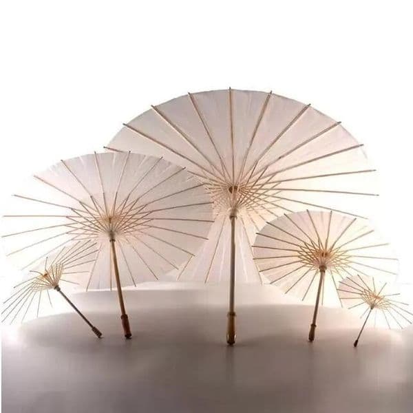 2026 60Pcs Bridal Wedding Parasols White cologne Paper Umbrellas Beauty Items Chinese Mini perfume Craft Umbrella Diameter 60Cm Free Shipping