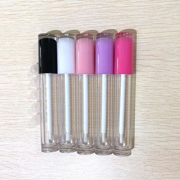 100pcs 5ml Empty Lip Gloss Tubes Lip Glaze Brush Wand Makeup Cosmetic Container Lipstick Lip Balm Refillable DIY Lipgloss Tube