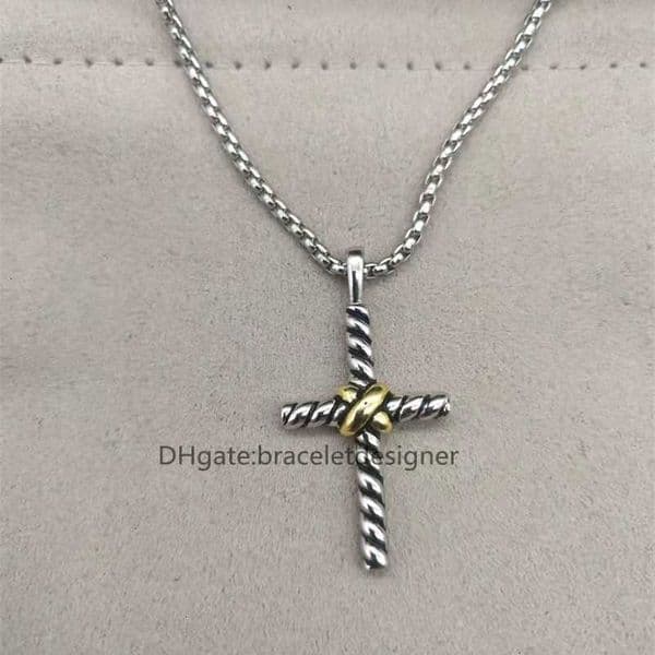 %90 Off Wholesale Hip Hop Necklaces Designer Fashionable Men Cross Necklace Gold 18K Plated Jewelry X Luxury Pendant for Jewelry Party Anniversary Gift Wholesale