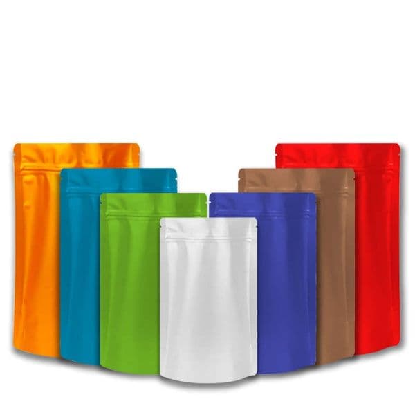 wholesale Matte Colorful Stand Up Packaging Bags Aluminum Foil Zipper Retail Mylar Sealing Pouch For Dry Herb Cookies Snack Candy Coffee Bean Powder Nuts Tea
