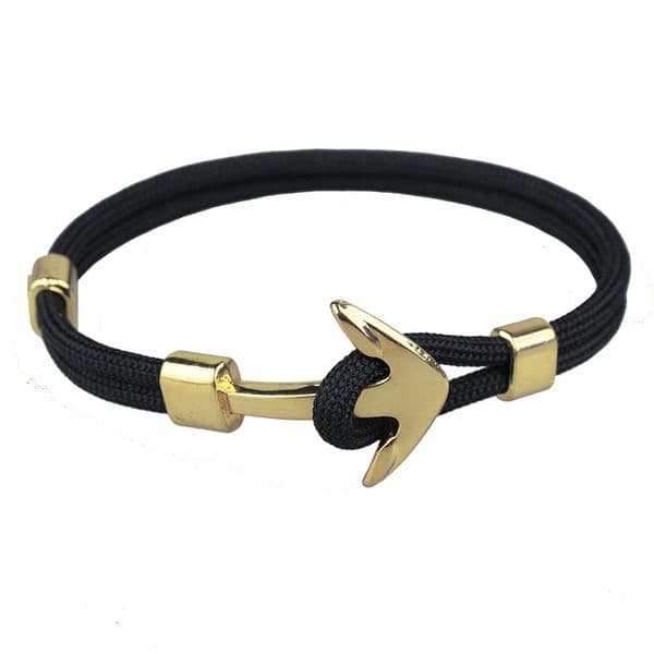 Popular Handmade Paracord Bracelet Gold Anchor Charm Bracelets for Couples