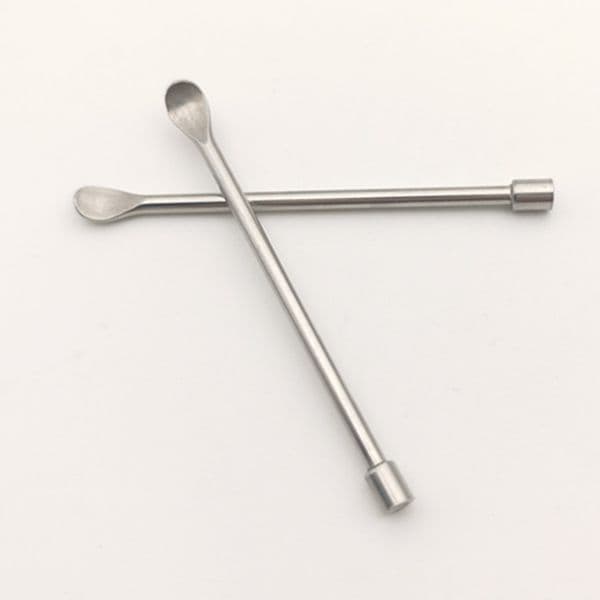 Metal Earpick Stainless steel snuff bottle spoon silver color Snuff Snorter Scoop pitcher spoon hookah accessory