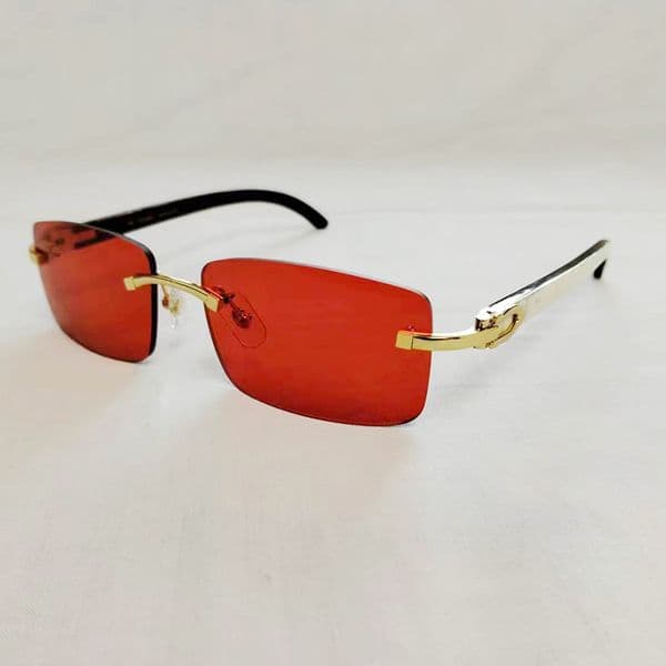 Wholesale Selling Style 8200757 Sunglasses Original Genuine Natural black and white vertical stripes Buffalo horn Rimless 8200758 Male Female Glasses Unisex