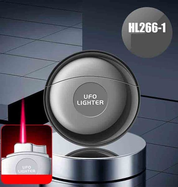 Latest Flying Saucer Style Torch Jet Lighter 5 Colors Inflatable No Gas Cigar Butane Windproof Lighters Smoking Tool Accessories Gift Box