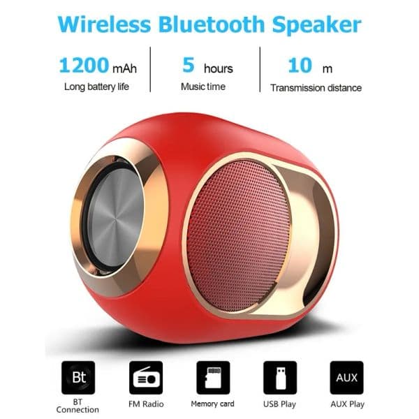 Bluetooth Speakers Portable Speakers with FM Subwoofer Wireless Loudspeakers Hifi Soundbox Waterproof Outdoor Speakerset Adapter TF Aux Cable Play Music
