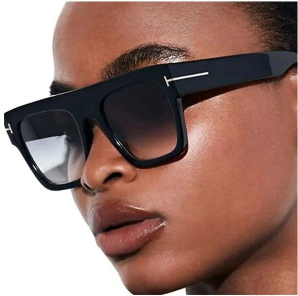 TOMF sunglasses Sunglasses Oversized With Big Square T Sun Men Flat Top Black Gradient Luxury Male Fashion Driving Eyewear Anti-Blue Light Glasses
