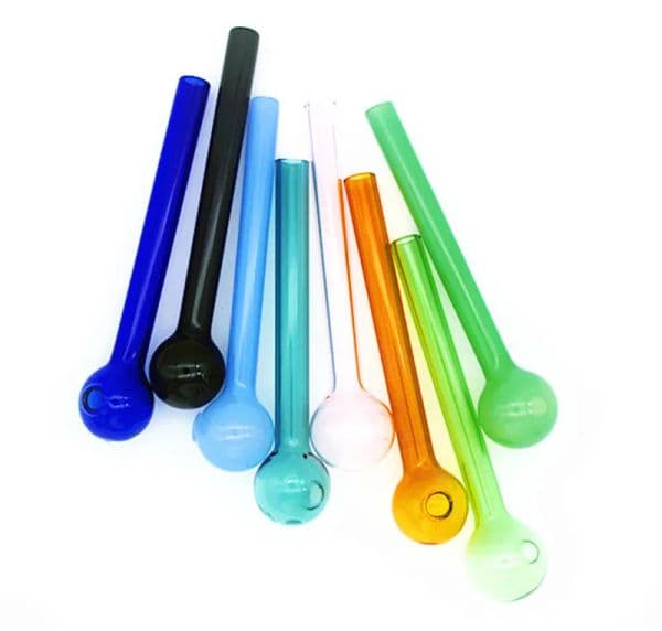 Colored Glass Oil Burner Pipe Glass Oil Burner Tube Oil Pipe Nail Thick 6 Colors
