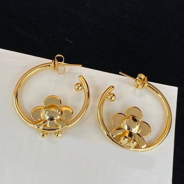 Fashion Hoop earrings Designer Jewelry Women's earrings Have stamps Brass Valentine's Day Christmas gift