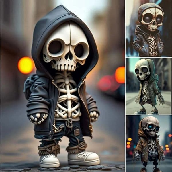 Arts and Crafts Theme Skeleton Doll Resin Ornament Skull Character Statue Home Decoration Gift Ideas Halloween Cool 231017 123