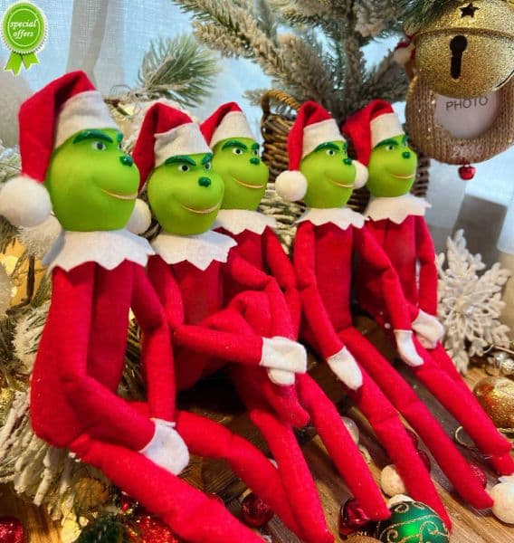 2024 Christmas Decorations Green Monster Elf Ornament Pendant Christmas Doll Pendant Party Supply Christmas Decoration New Year