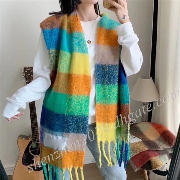 Fashion Rainbow Colorful Scarf for Women or Men Women's Scarves Christmas Gift