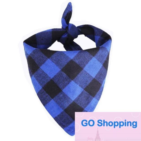 Classic Dog Bandana Christmas Plaid Single Layer Pet Scarf Triangle Bibs Kerchief Accessories Bibs for Small Medium Large Dogs Xmas Gifts cute
