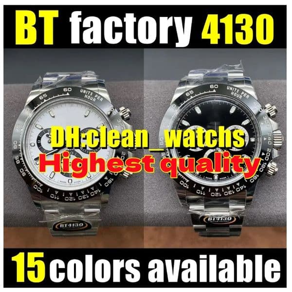 BT factory men watches Better 12.2mm thick 116500LN Danton Movement Cal.4130 904L Size 40 mm Ceramic bezel plated with platinum film Swiss luminous waterproof watch